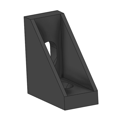 40B-160-1 MODULAR SOLUTIONS ELITE ALUMINUM GUSSET BRACKET 18.5MM X 45MM ANGLE W/HARDWARE